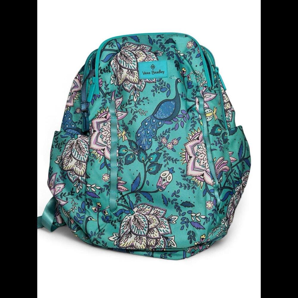 Vera Bradley Lighten Up Adventure Travel Backpack Peacock Garden
